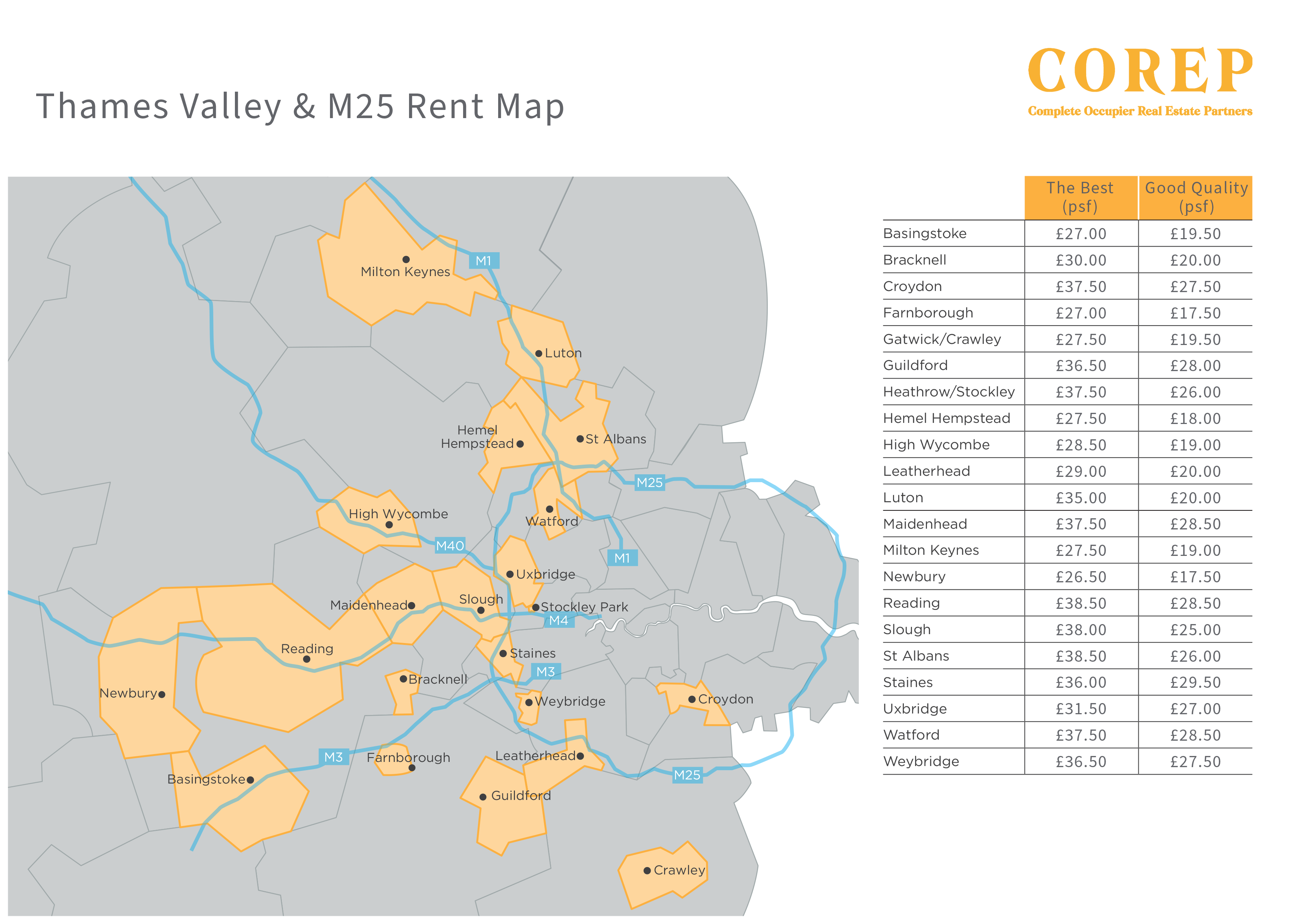 COREP Map Rentals Guide Thames Valley & M25